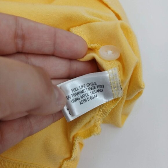 Coolibar UPF 50+ Yellow Polo Shirt Men's XL Short Sleeve Breathable Summer Beach - Picture 5 of 8